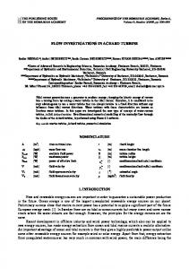 FLOW INVESTIGATIONS IN ACHARD TURBINE