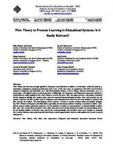 Flow Theory to Promote Learning in Educational