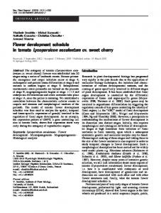 Flower development schedule in tomato Lycopersicon ... - Springer Link