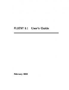 FLUENT 6.1 User's Guide