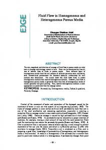 Fluid Flow in Homogeneous and Heterogeneous Porous Media