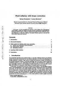 Fluid inflation with brane correction