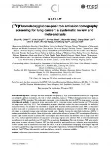 Fluorodeoxyglucose-positron emission tomography screening for lung ...