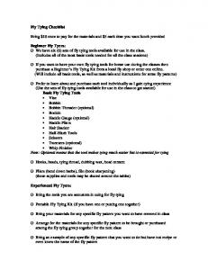 Fly Tying Checklist