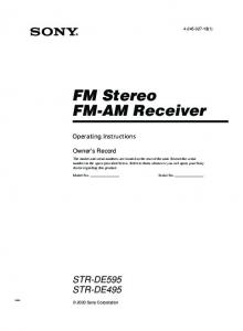 FM Stereo FM-AM Receiver - Sony