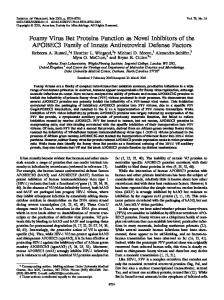 Foamy Virus Bet Proteins Function as Novel ... - Journal of Virology