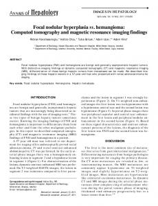 Focal nodular hyperplasia vs. hemangioma - Medigraphic