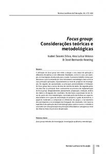 Focus group - Scielo Portugal