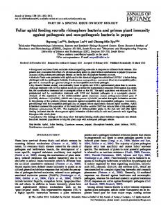 Foliar aphid feeding recruits rhizosphere bacteria and primes plant ...