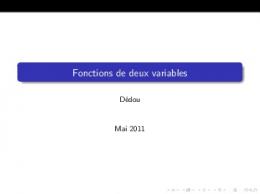 Fonctions de deux variables