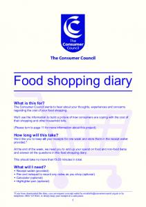 Food shopping diary - Consumer Council