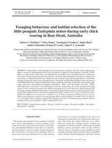 Foraging behaviour and habitat selection of the little penguin ...