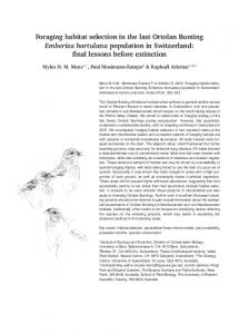 Foraging habitat selection in the last Ortolan Bunting Emberiza ...