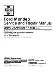 Ford Mondeo Service and Repair Manual