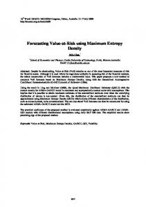 Forecasting Value-at-Risk using Maximum Entropy Density - MSSANZ