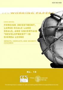 FOREIGN INVESTMENT, LARGE-SCALE LAND DEALS, AND