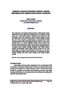 foreign language reading anxiety among indonesian ...