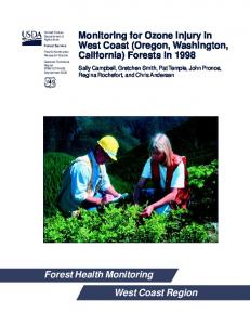 Forest Health Monitoring West Coast Region - USDA Forest Service