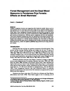 Forest Management and the Dead Wood Resource in Ponderosa Pine ...