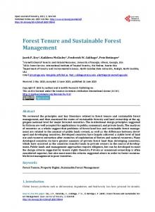Forest Tenure and Sustainable Forest Management - Scientific ...