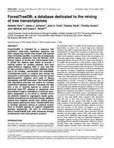ForestTreeDB: a database dedicated to the mining of tree ... - CiteSeerX
