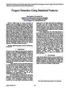 Forgery Detection Using Statistical Features