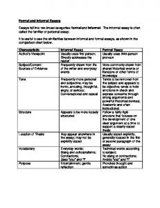 Formal and Informal Essays[1] - OpenStudy