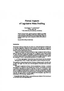 Formal Aspects of Legislative Meta-Drafting - ittig