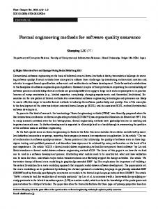 Formal engineering methods for software quality ... - Springer Link