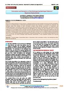 Formulation and Evaluation of Fast Disintegrating ...