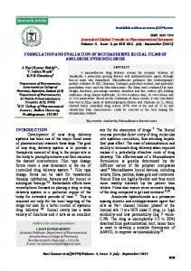 FORMULATION AND EVALUATION OF MUCOADHESIVE BUCCAL ...