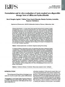 Formulation and in vitro evaluation of taste-masked oro ... - SciELO