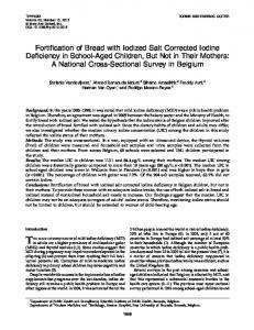 Fortification of Bread with Iodized Salt Corrected Iodine Deficiency in ...