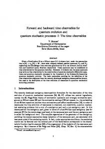 Forward and backward time observables for quantum evolution and ...