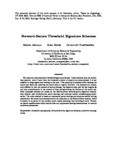 Forward-Secure Threshold Signature Schemes - DI ENS