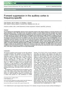 Forward suppression in the auditory cortex is ... - BioMedSearch