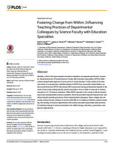 Fostering Change from Within - PLOS