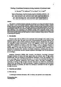 Fouling of membrane bioreactors during treatment of produced water