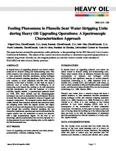 Fouling Phenomena in Phenolic Sour Water Stripping