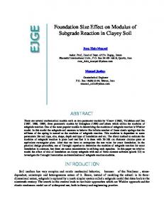 Foundation Size Effect on Modulus of Subgrade Reaction ... - CiteSeerX