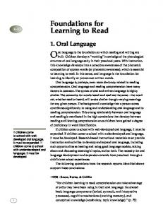 Foundations for Learning to Read