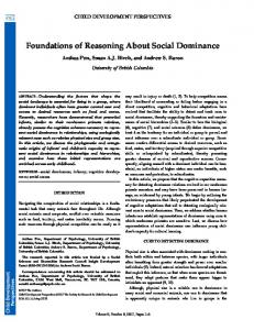 Foundations of Reasoning About Social Dominance