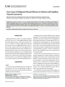 Four Cases of Malignant Pleural Effusion in ... - KoreaMed Synapse