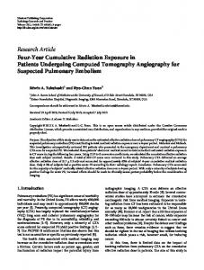 Four-Year Cumulative Radiation Exposure in Patients Undergoing ...