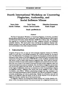 Fourth International Workshop on Uncovering Plagiarism ... - SIGIR