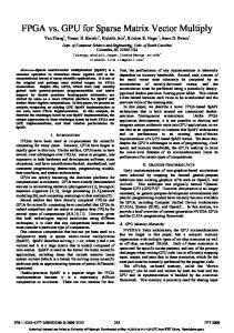 FPGA vs. GPU for Sparse Matrix Vector Multiply - cse.sc.edu