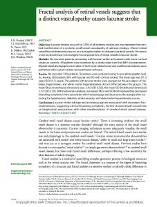 Fractal analysis of retinal vessels suggests that a distinct ... - Neurology