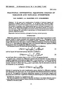 fractional differential equations: change of variables ...