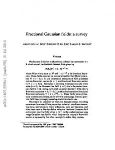 Fractional Gaussian Fields - CiteSeerX