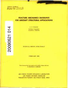 fracture mechanics guidelines for aircraft structural applications